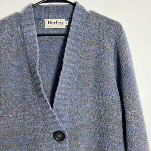 Harley of Scotland Shetland Wool Cardigan M Multicolor House Coat Duster Sweater